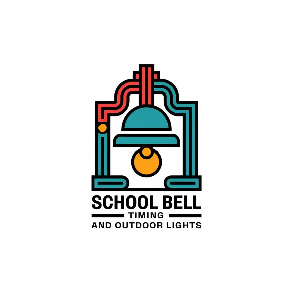 LOGO Design for School Bell Timing and Outdoor Lights Elegant School Bell Vector Logo with Clear Background