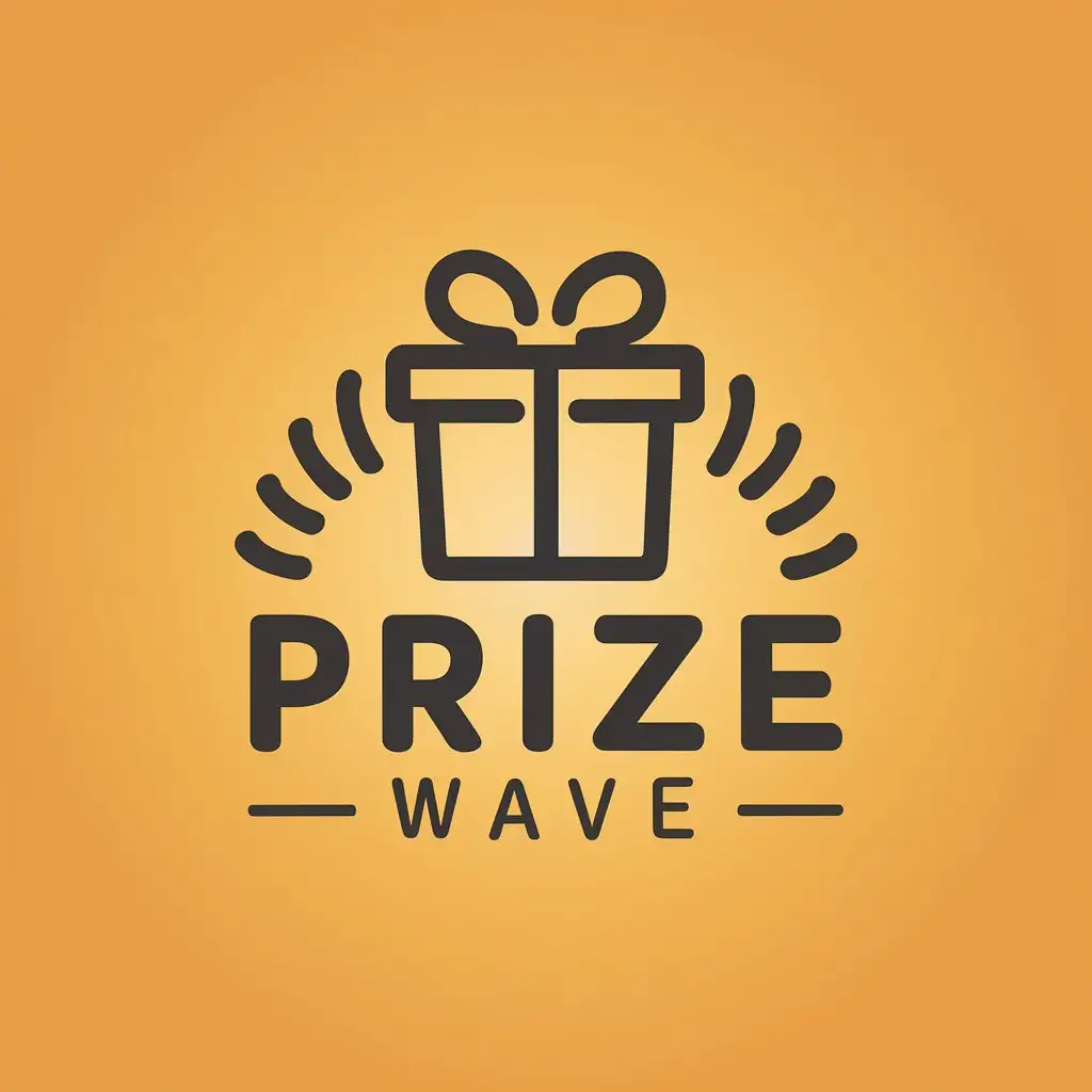 a vector logo design,with the text "Prize wave", main symbol:Gift, two colors, bright, several,Moderate,clear background