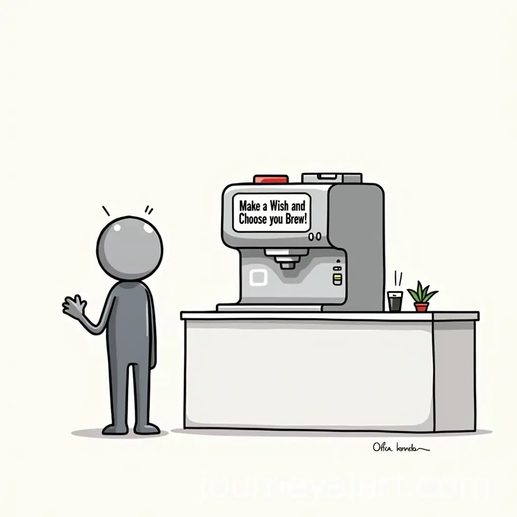 Stick-Figure-at-Coffee-Machine-in-Office-Break-Room