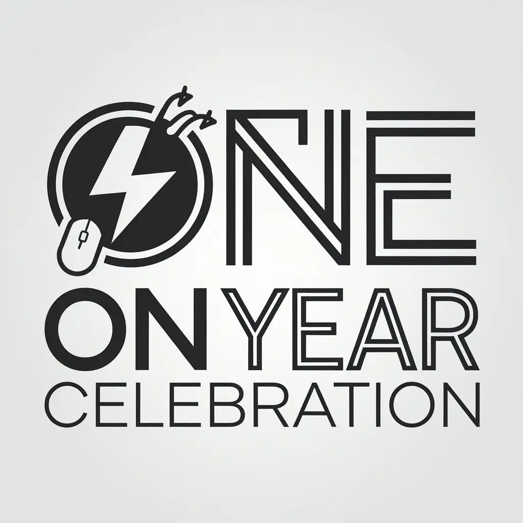 LOGO Design for One Year Celebration Online Service with Moderate Style for Legal Industry