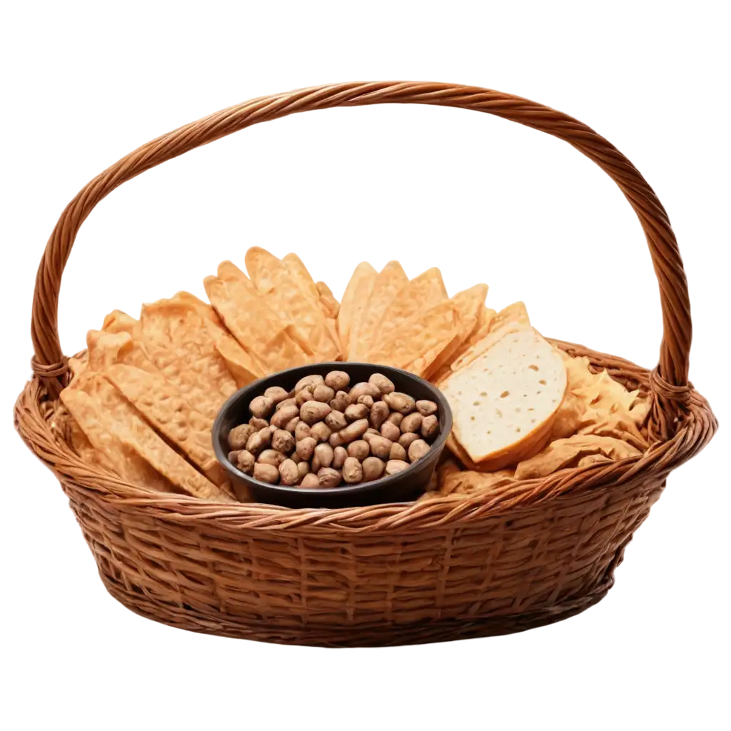 Oval-Shape-Basket-of-Snacks-PNG-Image-Ideal-for-HighQuality-Transparent-Designs