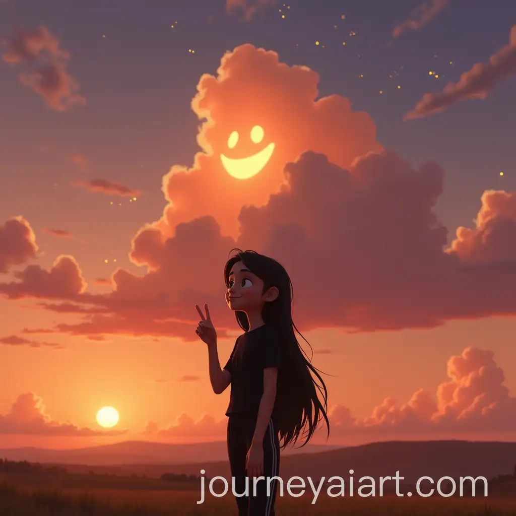 AI-Image-Prompt-ExpansionTeenage-Girl-with-Glowing-Image-of-Her-Father-in-Sunset-Pixar-Style
