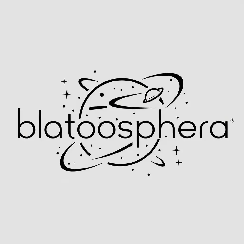 a logo design,with the text "Blatosphera", main symbol:Cosmos,Moderate,clear background