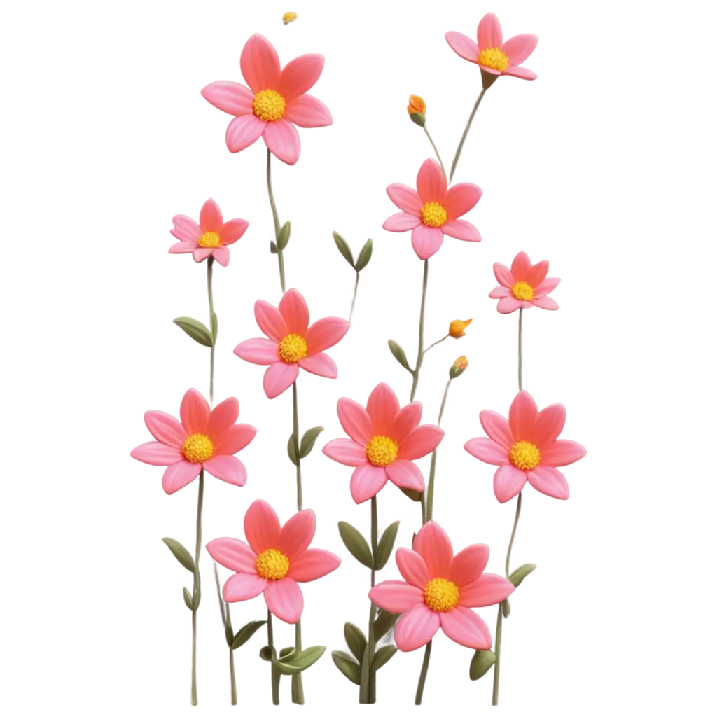 3D-Pink-and-Orange-Flowers-PNG-HighQuality-Transparent-Image-for-Creative-Use