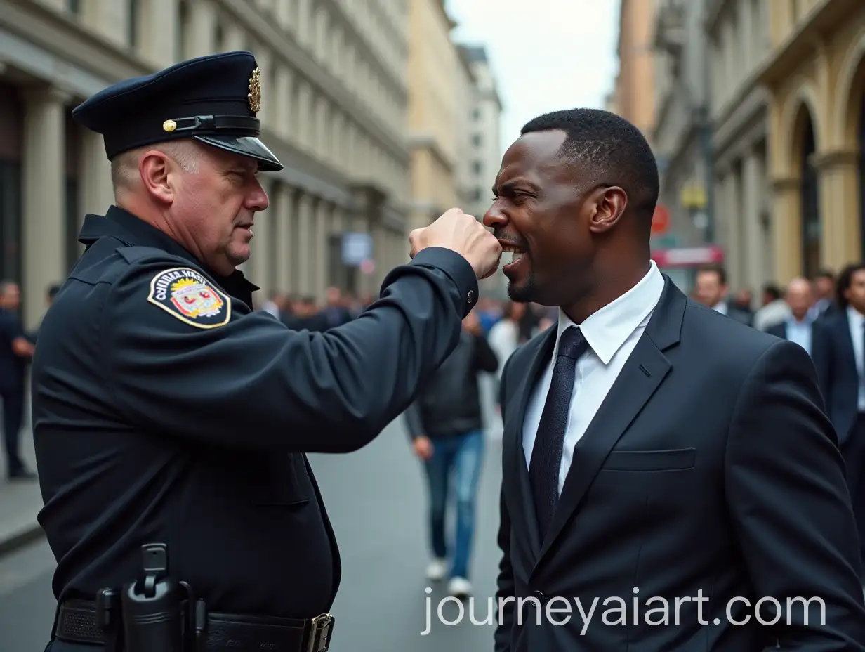 Tense-Confrontation-Policeman-and-Man-on-a-Busy-City-Street