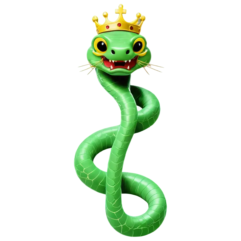 Green-Snake-Coiled-with-Crown-Inscription-2025-PNG-HighQuality-Transparent-Image-for-Versatile-Use