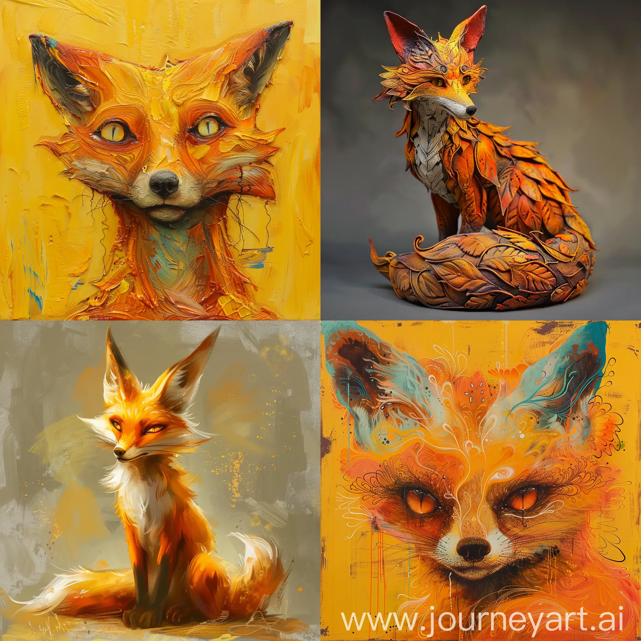 Unusual-Coloring-Anthropomorphic-Fox-in-Orange-and-Yellow-Tones