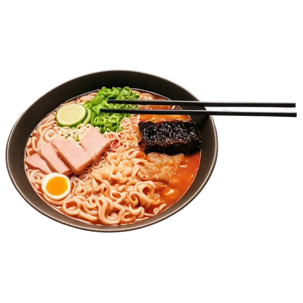 A full bowl of ramen, anime style