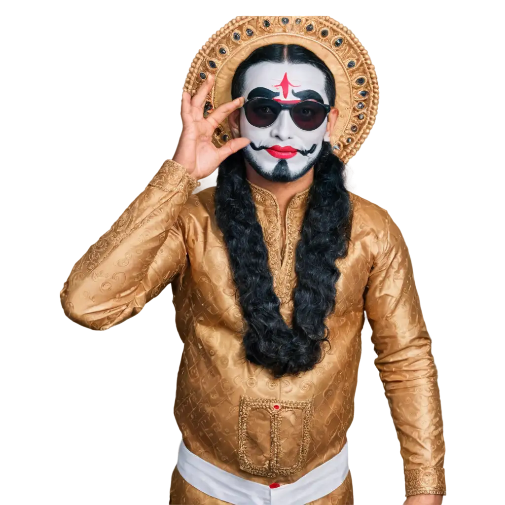 Kathakali wearing sunglasses