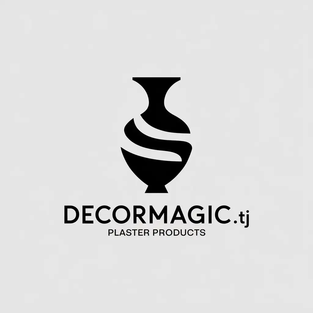 LOGO-Design-for-Decormagictj-Minimalistic-Vase-Symbol-for-Plaster-Products-Industry