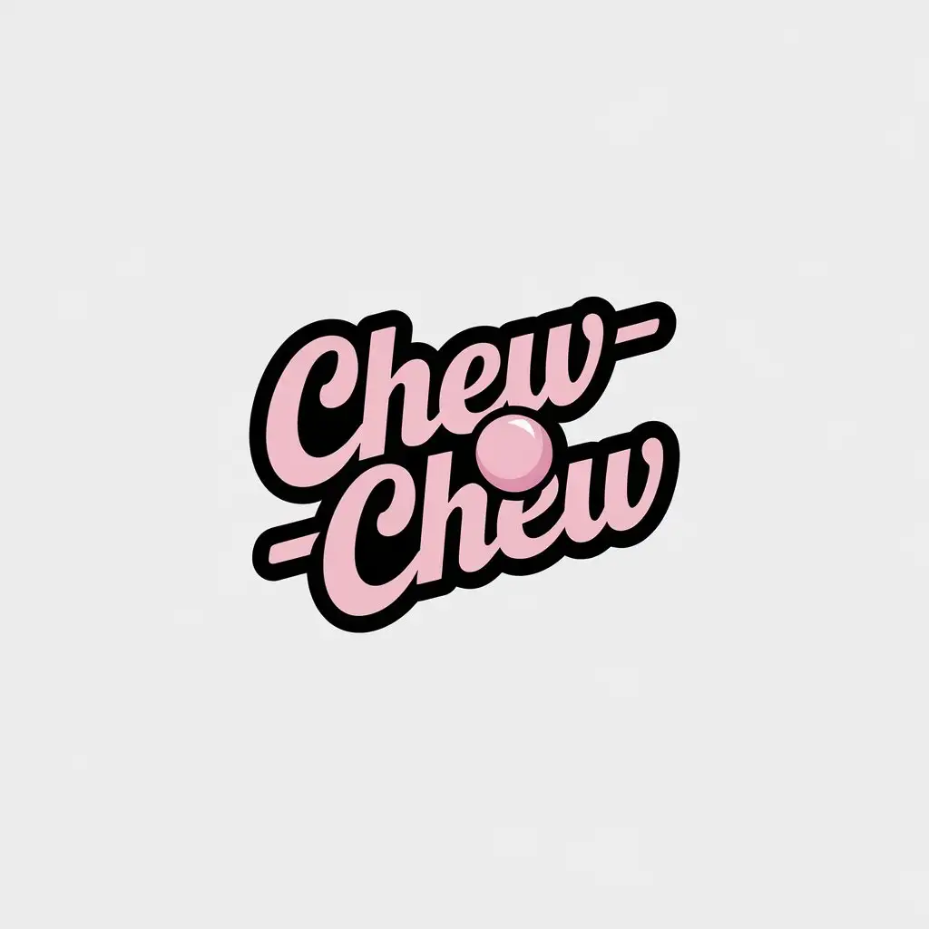 LOGO-Design-for-ChewChew-Pink-Black-Logotype-for-a-Chewing-Gum-Company