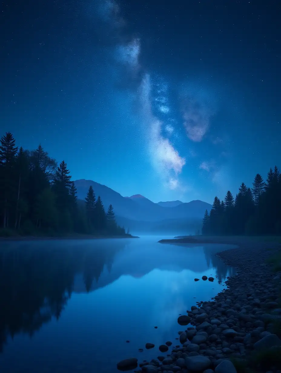 universe, Pleiades star cluster, blue, lake, spring