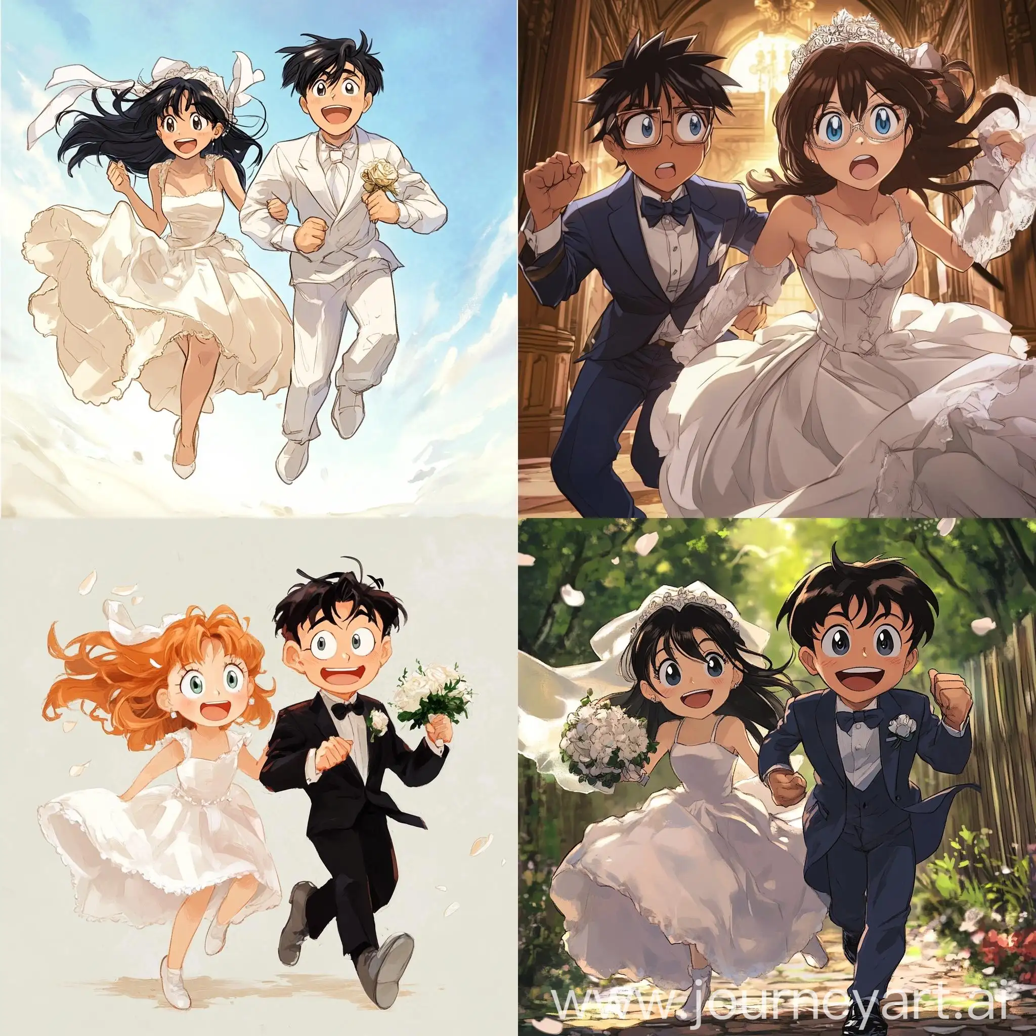 Elegant-WeddingThemed-Couple-Inspired-by-Conan-and-Mori-Characters