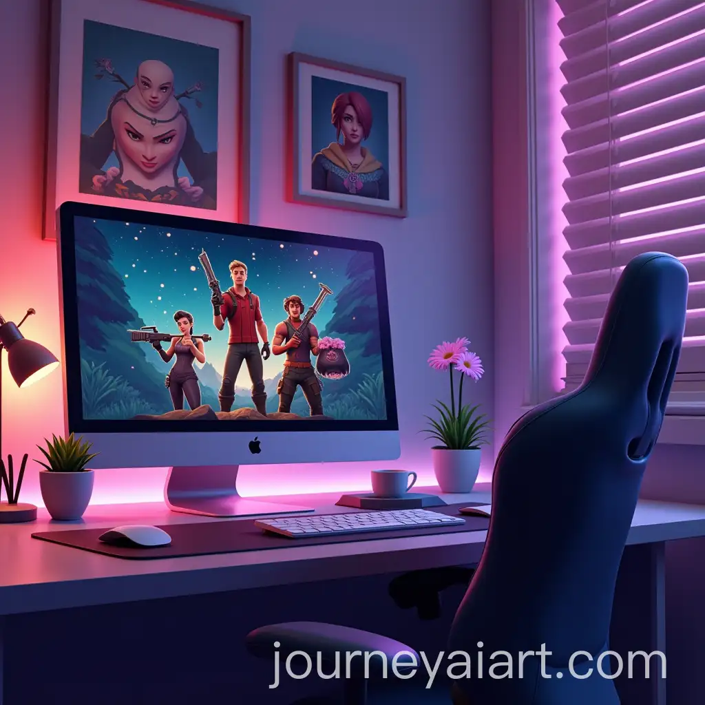 Creative-Workspace-Featuring-a-MacBook-Running-FL-Studio