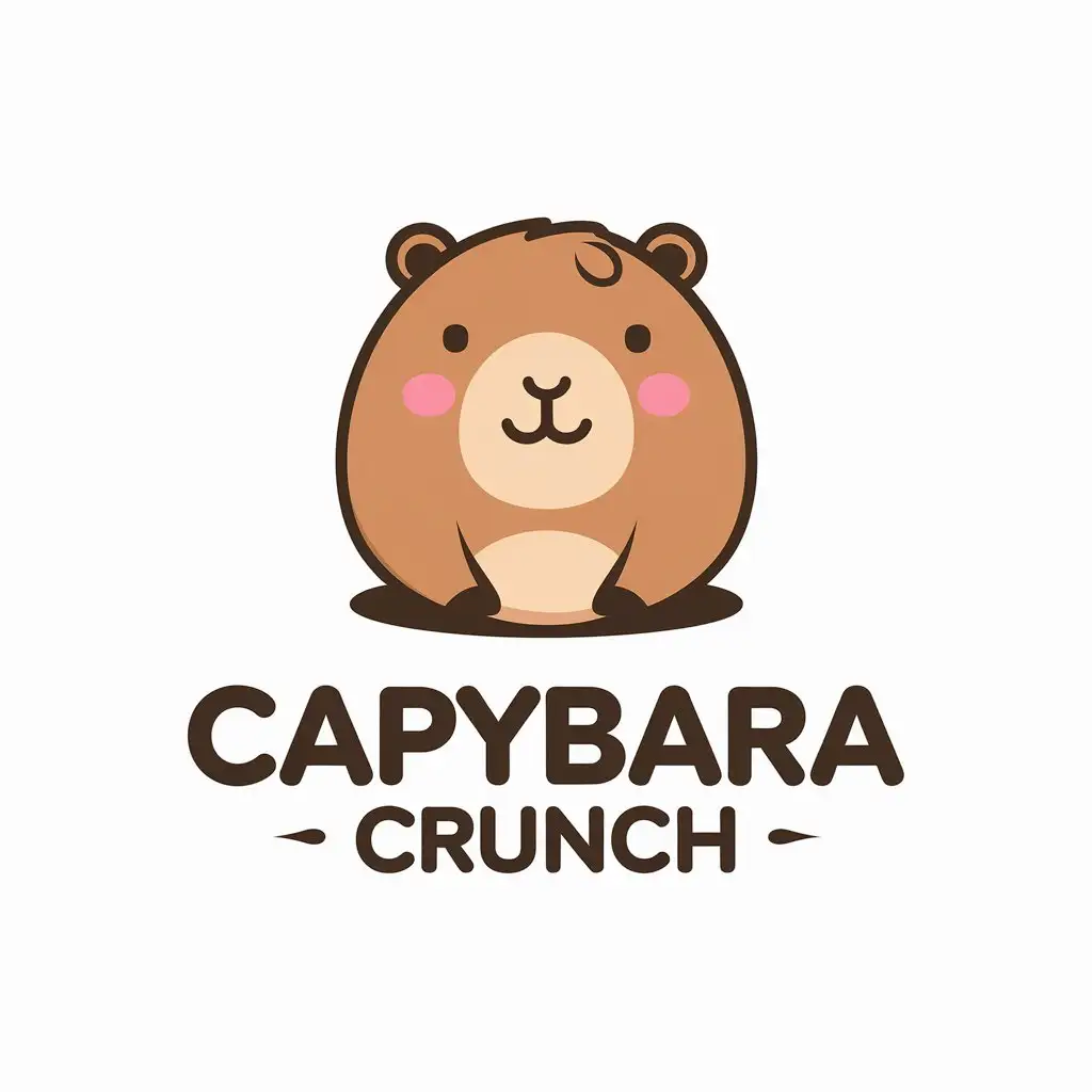 LOGO Design for CAPYBARA CRUNCH Sweet Adorable Capybara with White Background