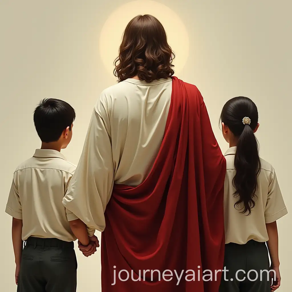 Jesus-Christ-with-Thai-School-StudentsAI-Art-Prompt-Expansion-Standing-Together-with-Determination