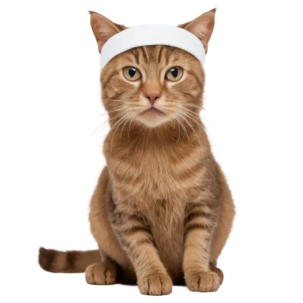 Cat-with-Bandage-on-Head-PNG-Ideal-for-Creative-Projects