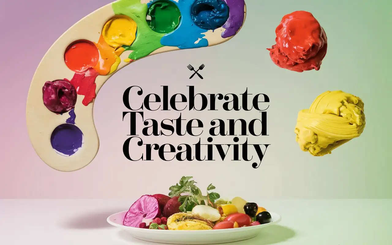 Vibrant-Poster-Blending-Paint-Palette-and-Colorful-Food-with-Modern-Typography