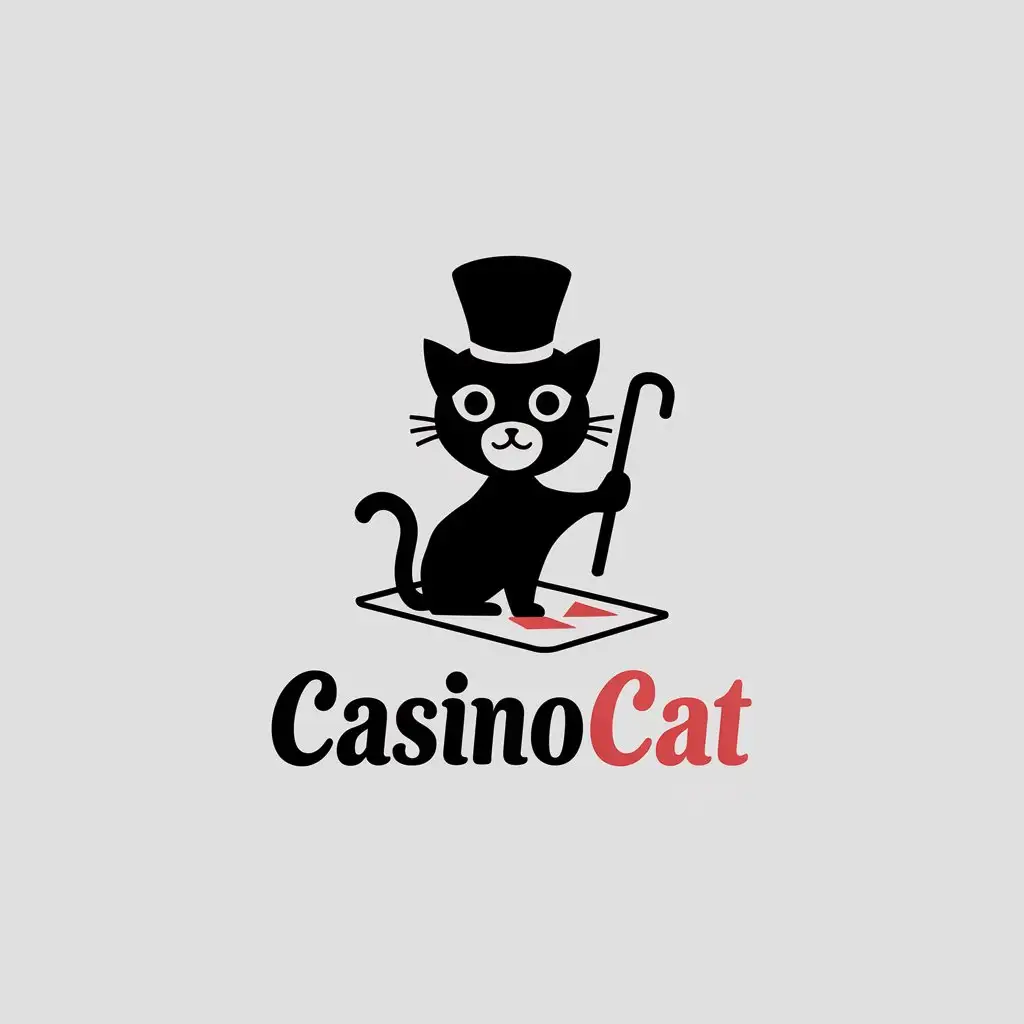 LOGO Design for CasinoCat Vector Style with Bold Text and Cat Symbol Clear Background