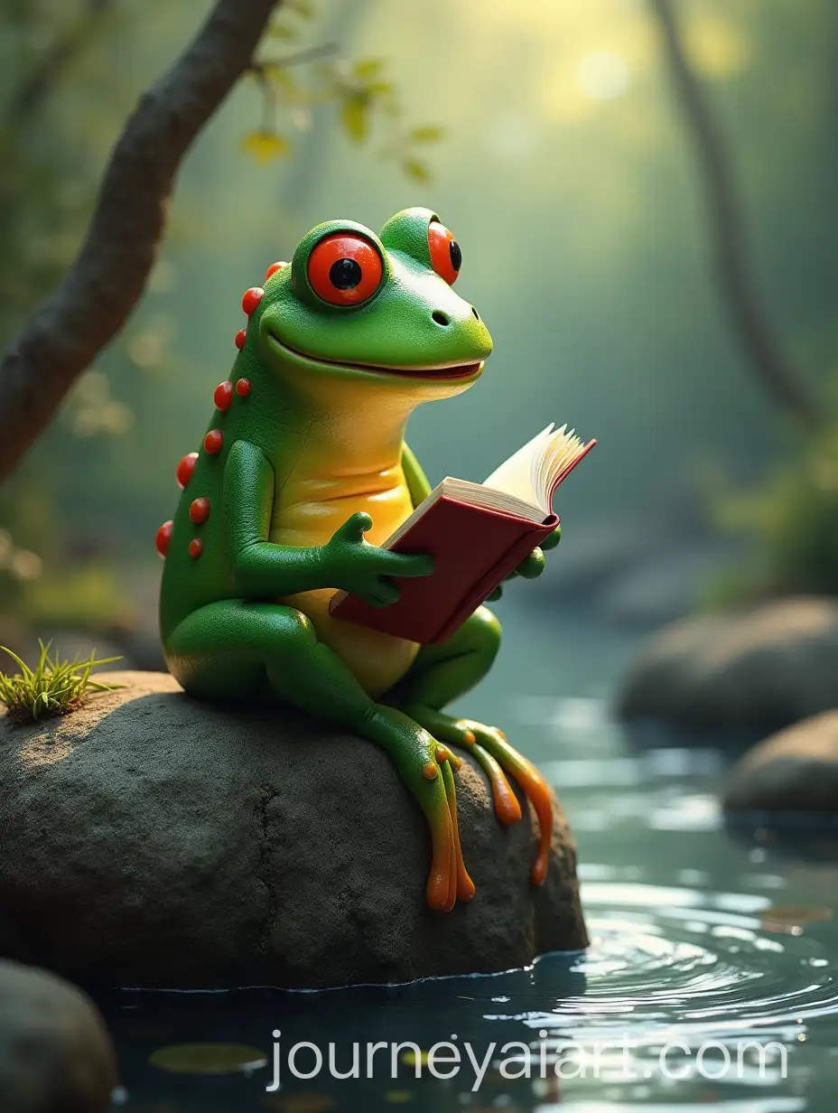 Freddo-Frog-Reciting-Poetry-from-a-Rock-Overlooking-a-River