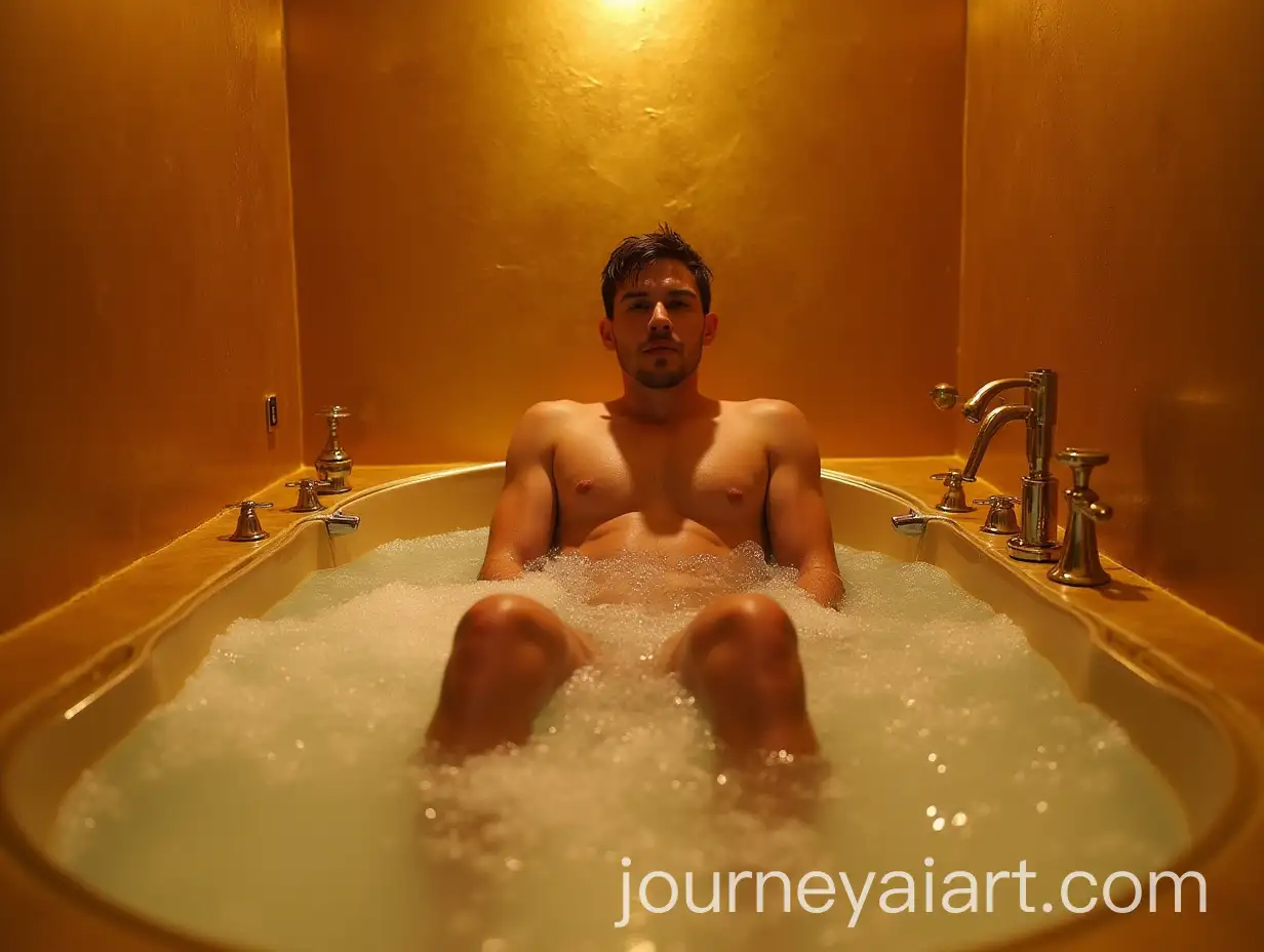 Luxurious-Gold-Room-Jacuzzi-with-Partially-Visible-Legs