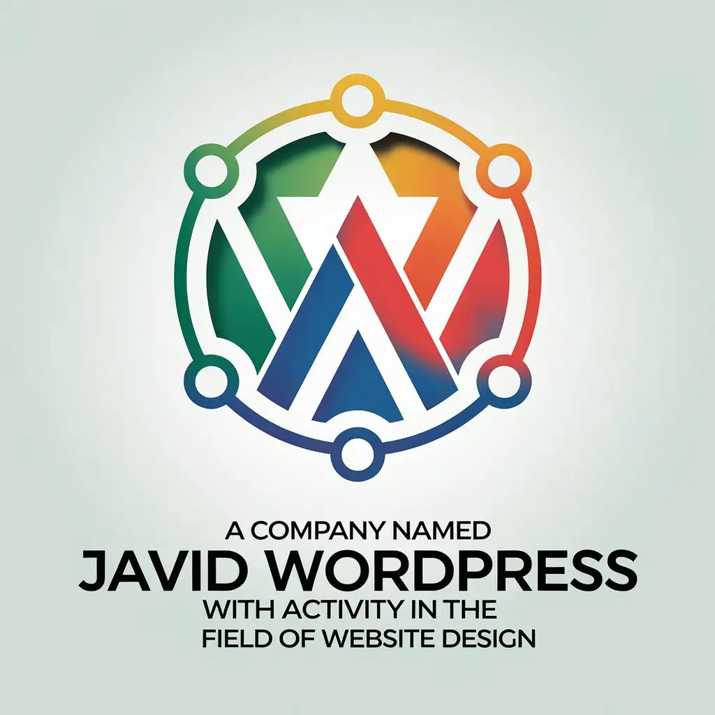 LOGO-Design-for-Javid-Wordpress-Technology-and-Trust-with-Green-Blue-Red-and-Orange-Colors