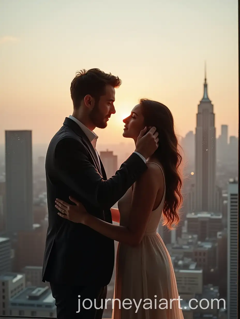 Romantic-Couple-in-Urban-Landscape-Tender-Hair-AdjustmentAI-Art-Prompt-Expansion-Moment
