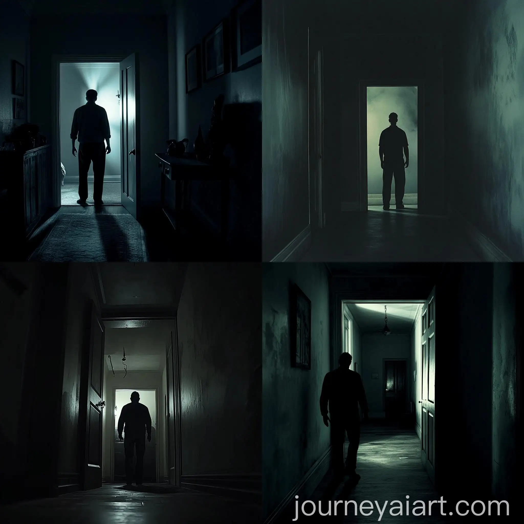Man-Opening-Door-to-Dark-Room-in-Eerie-Light