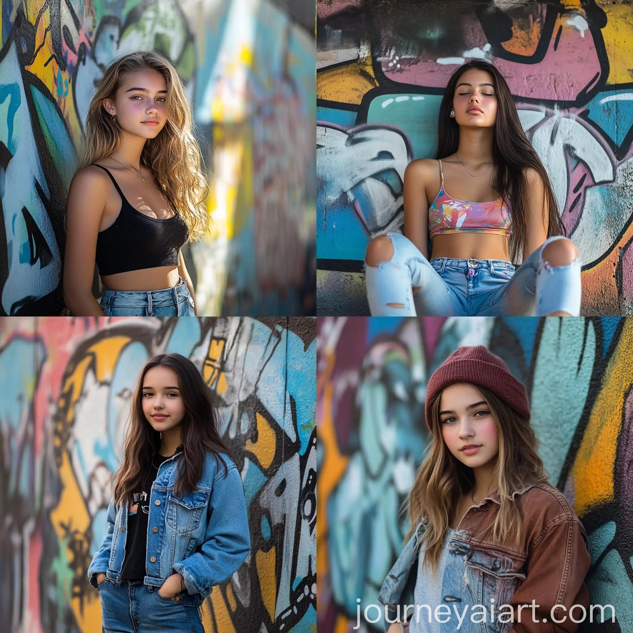 Urban-Graffiti-Art-with-a-Beautiful-Teenager