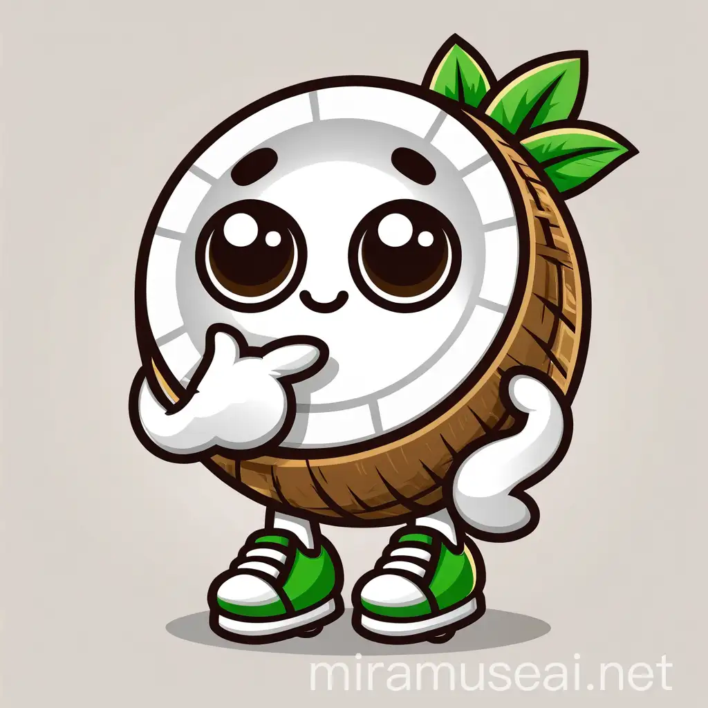 Playful Coconut Mascot with Tropical Vibes