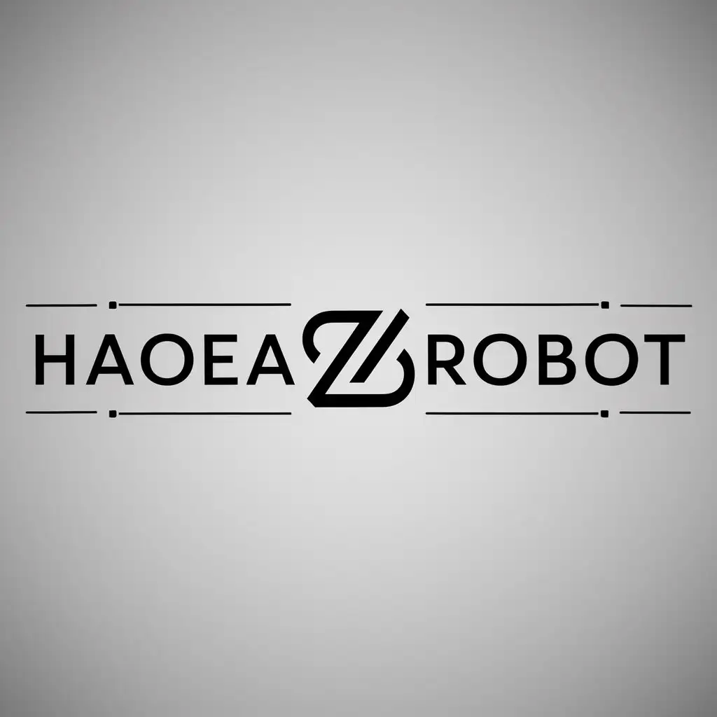 a logo design,with the text "Haoearobot", main symbol:ZD,Moderate,clear background