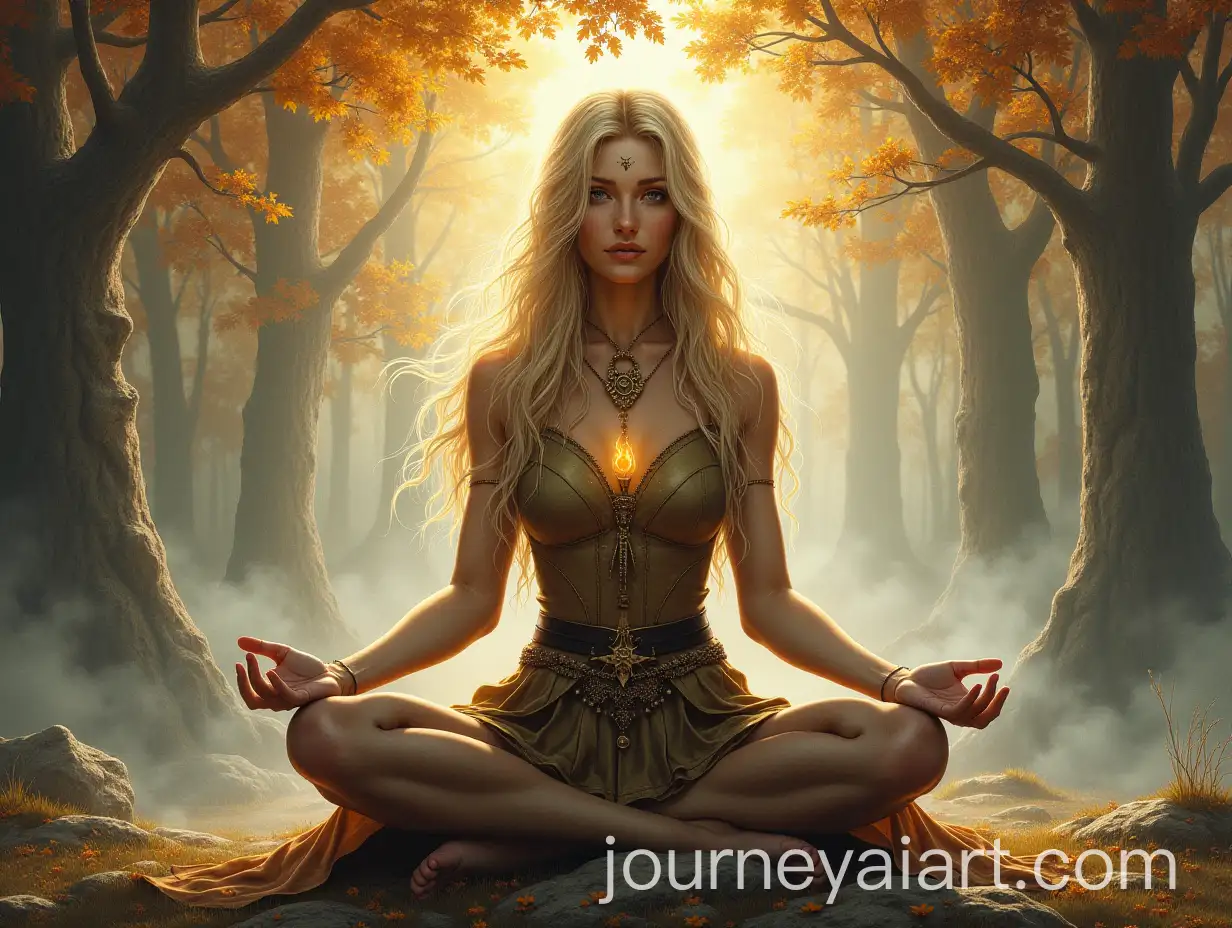 Blonde-Nordic-Woman-in-Meditative-PoseAI-Art-Prompt-Expansion-Surrounded-by-Elemental-Runes-and-a-Central-Tree
