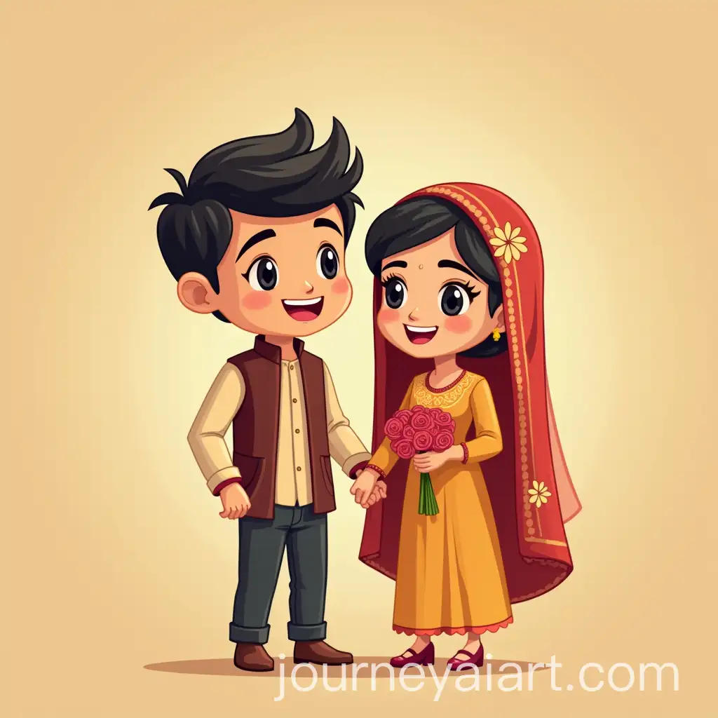 Happy-Pakistani-Married-Couple-Animation-Portrait