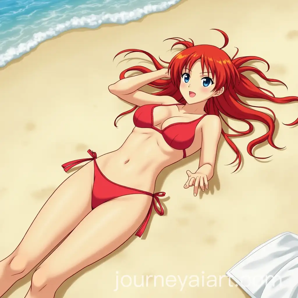 Asuka-Langley-Soryu-in-Bikini-Relaxing-on-the-Beach
