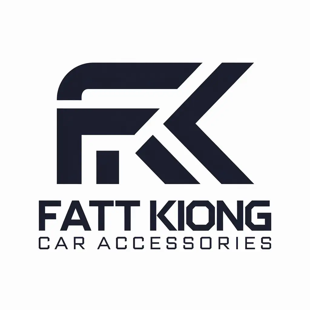 a vector logo design,with the text "Fatt Kiong Car Accessories", main symbol:FK,Moderate,be used in Automotive industry,clear background