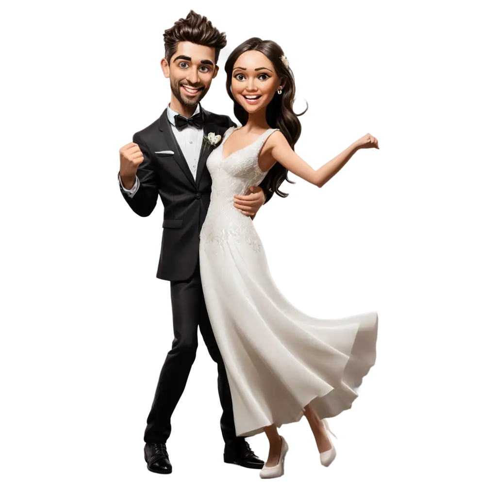 Bride-and-Groom-Dance-Caricature-PNG-Image-Joyful-Wedding-Illustration