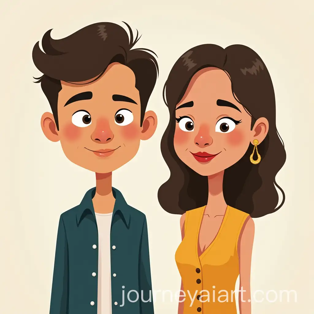 Abstract-Minimalist-Portrait-of-Young-Man-and-Woman-in-Bold-Colors
