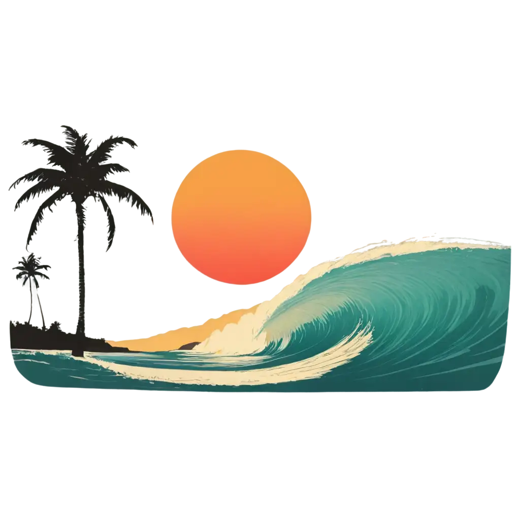 Retro Sunset Surf