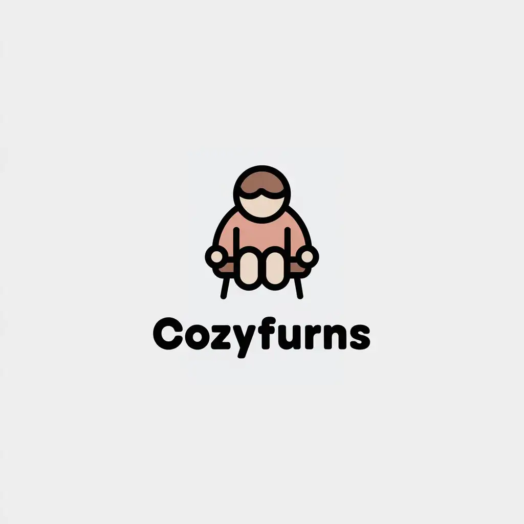 a vector logo design,with the text "CozyFurns", main symbol:characters,Minimalistic,be used in Home Family industry,clear background