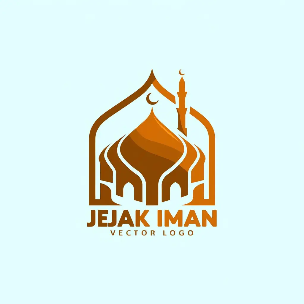 a vector logo design,with the text "JEJAK IMAN", main symbol:JEJAK IMAN KAJIAN ISLAMI,Moderate,clear background