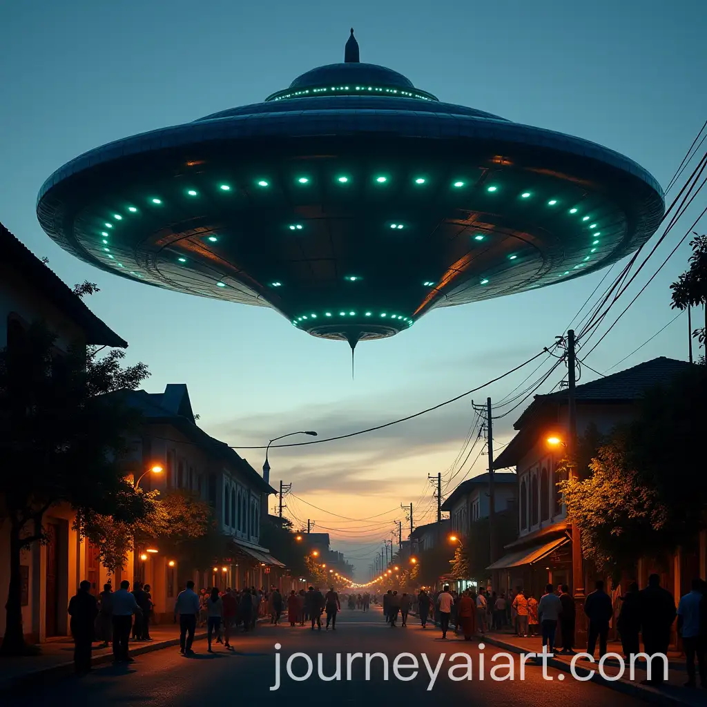Massive-UFO-Hovering-Over-Zero-Kilometer-Point-in-Yogyakarta-at-Twilight