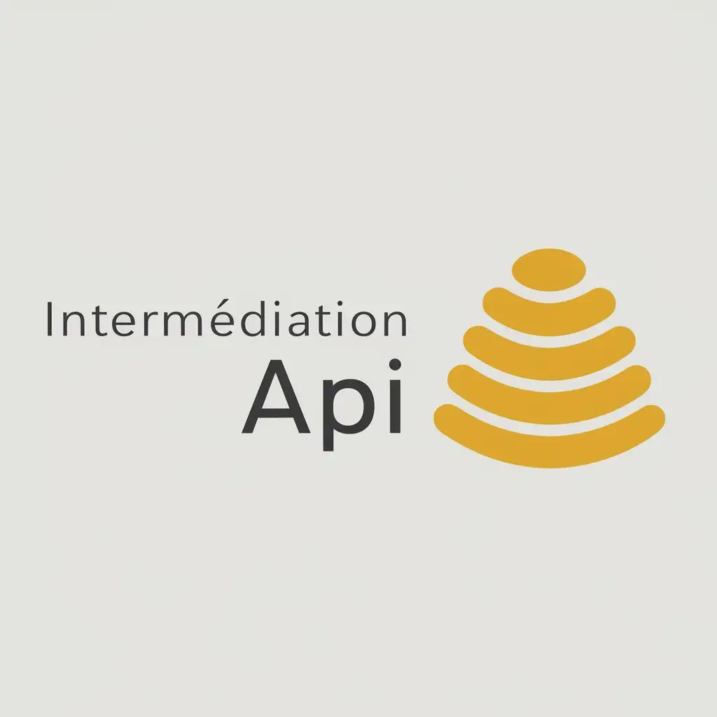 LOGO Design for Intermdiation API Yellow Beehive Symbol with Clear Background