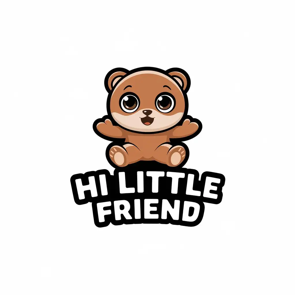 a vector logo design,with the text "Hi little friend", main symbol:mascot,Moderate,be used in Others industry,clear background