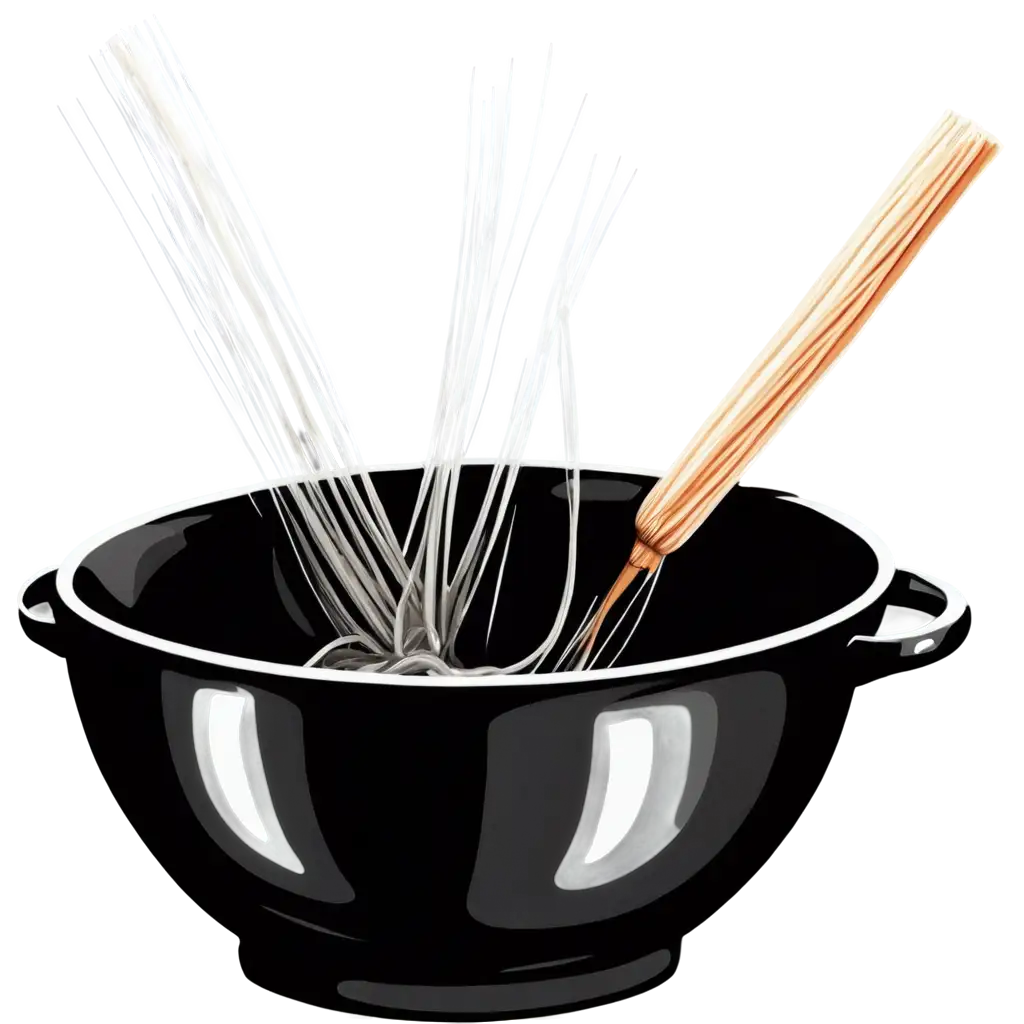 Black-and-White-Sketch-of-Capellini-Pasta-Coming-Out-of-Cooking-Pot-PNG-Format-for-HighQuality-Detailing