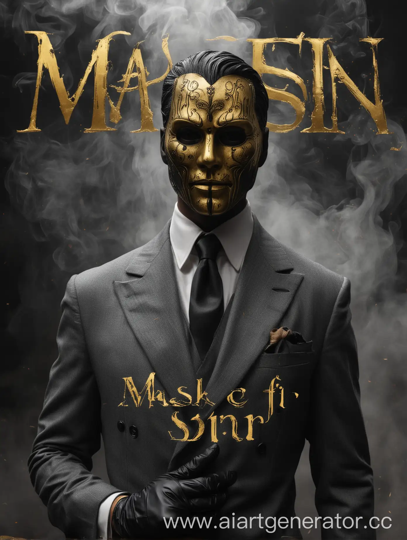 Mysterious-Man-in-Golden-Mask-Against-Black-Smoke-Background