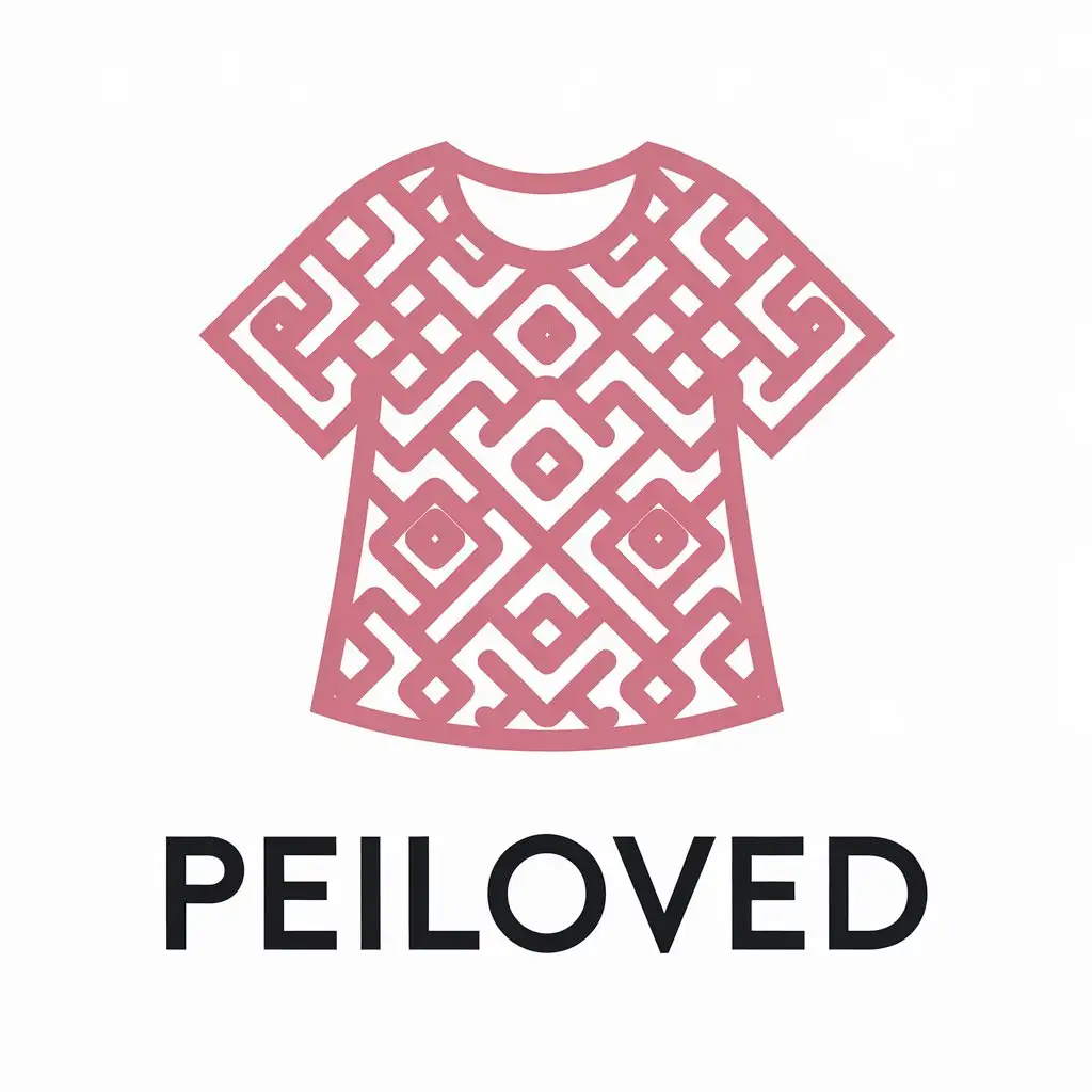 a vector logo design,with the text "peiloved", main symbol:shirt for girls,complex,be used in clothing industry,clear background