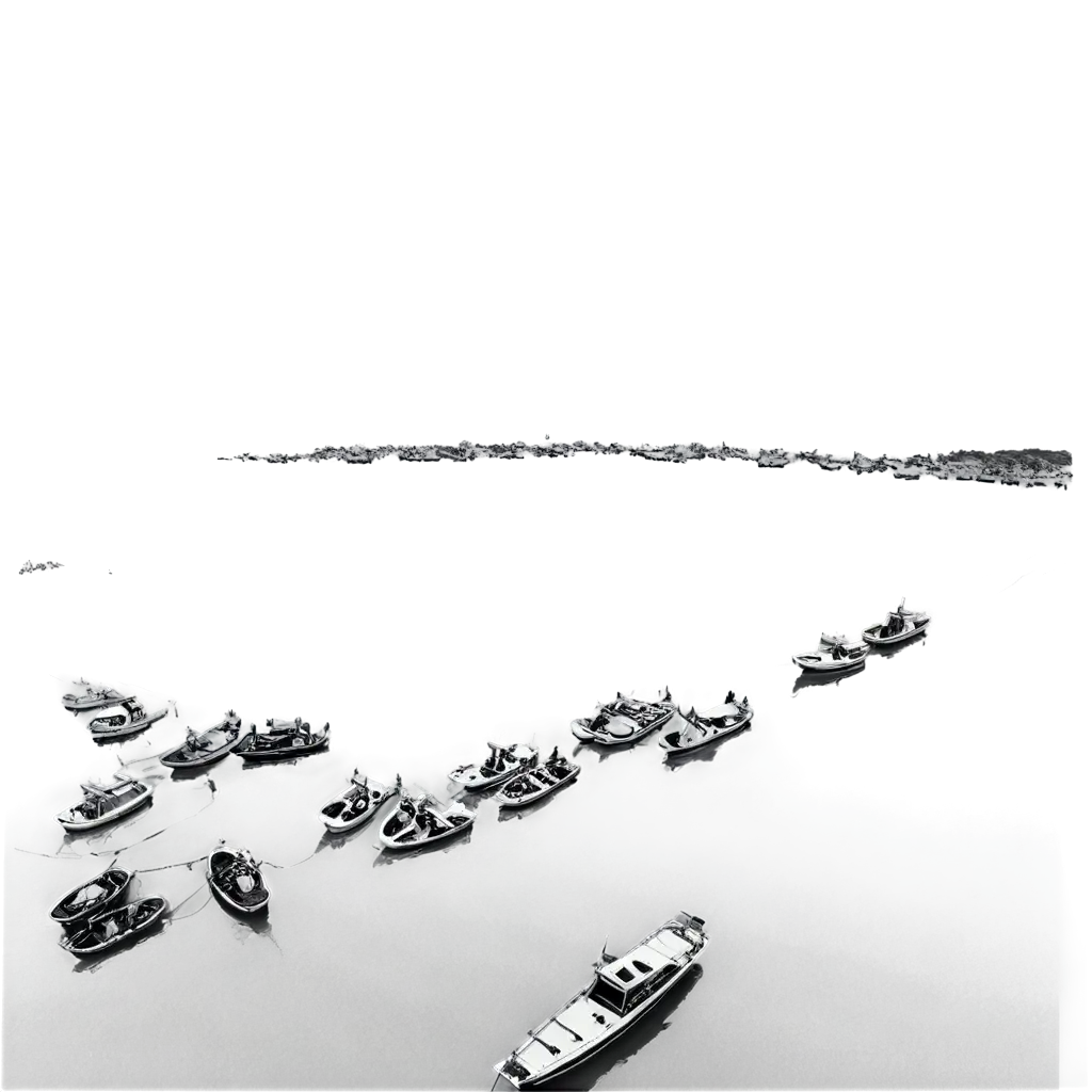 Top-View-PNG-ImagePNG-Image-Usage-Scenarios-of-Boats-Jetskis-and-Fishing-Vessels-on-the-Sea-with-No-Sea-Color