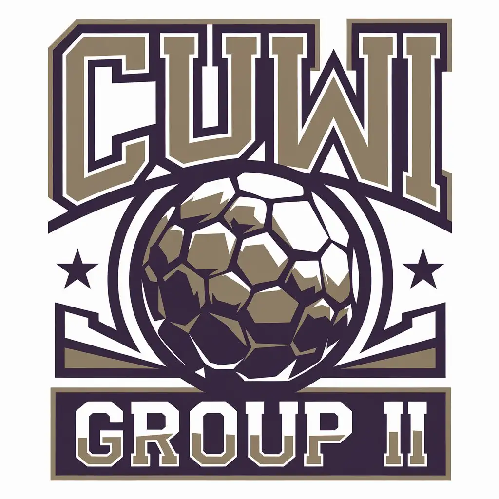 a vector logo design,with the text "CUWI GROUP II", main symbol:BALL,Moderate,clear background