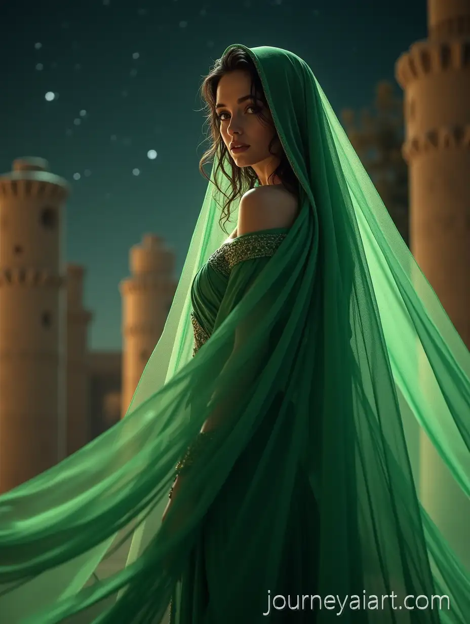 Astarte-Ancient-Goddess-of-Love-Fertility-and-War-in-Mystical-Night-Temple-Ruins