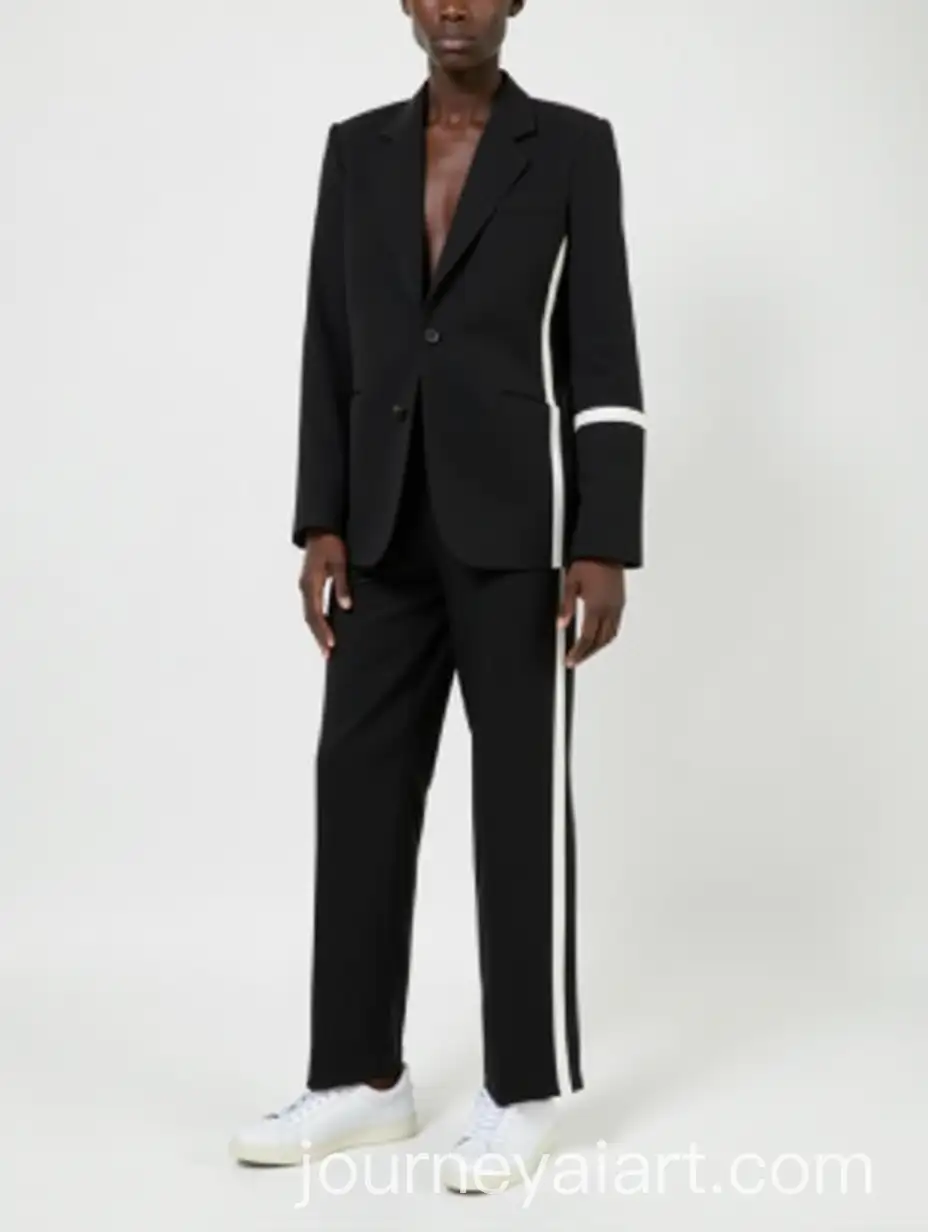 Modern-Black-Formal-Suit-with-White-Stripes-and-Armband-Detail